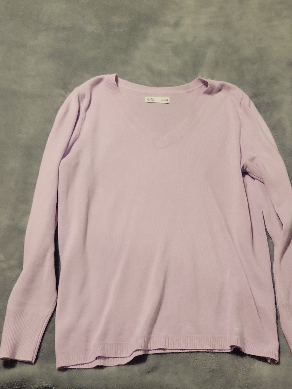 croft & barrow Lavender V-Neck Womens Sweater